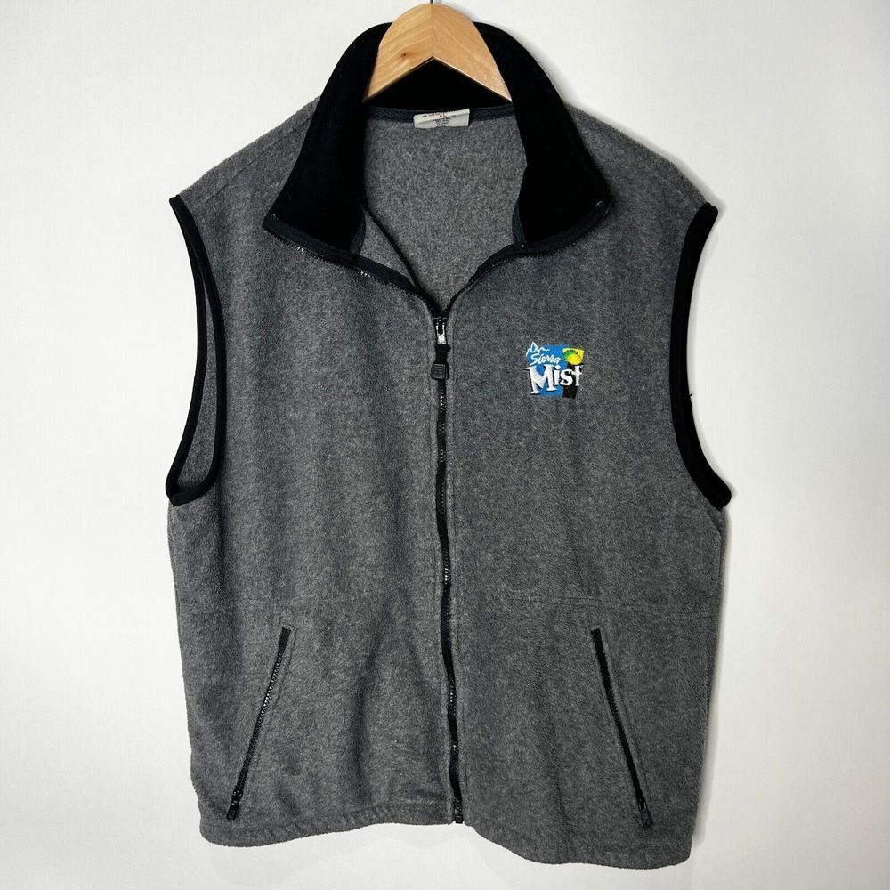 Sierra Mist Vest Fleece Gray Embroidered Logo Zip Timberline Colorado Adult XL